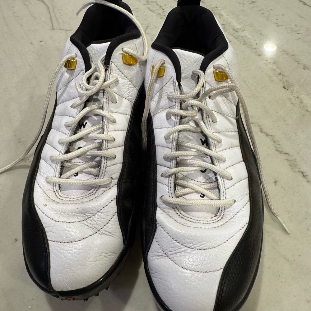 Jordan White and Black Men's Golf Shoes